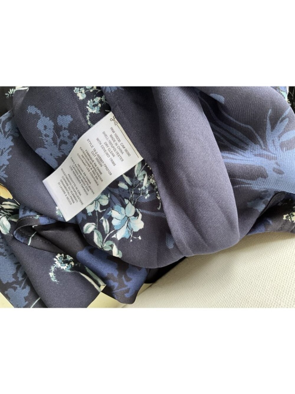 Equipment Femme Cornelia Floral Print Long Sleeve Blouse Top Navy Blue Small S - Picture 5 of 5